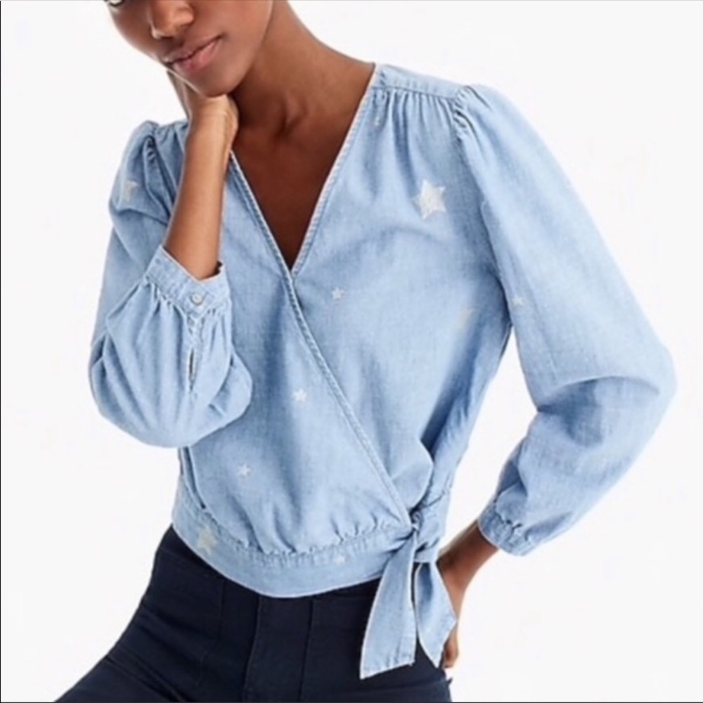 J. Crew Denim Front Tie Shirt